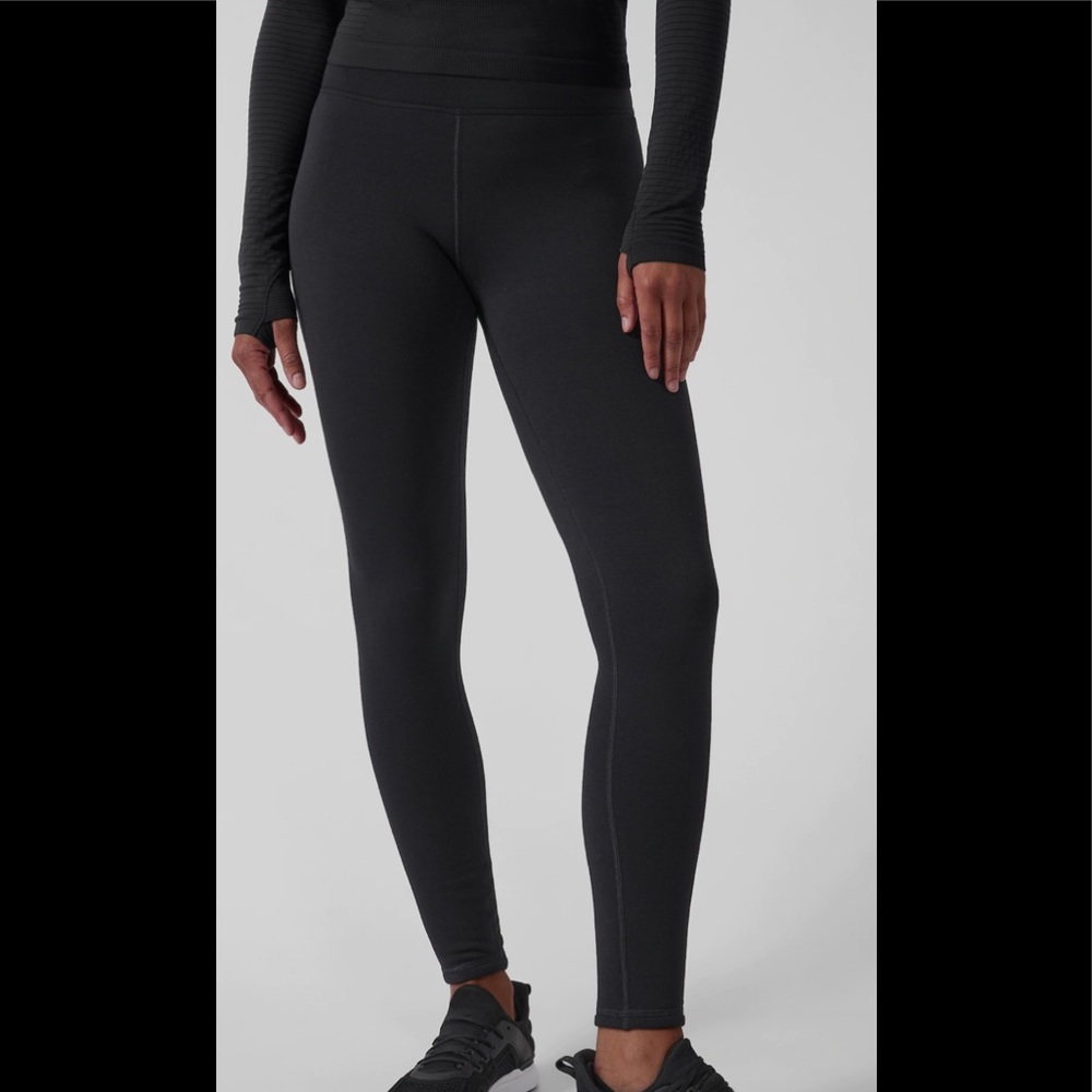 Athleta Polartec Black Fleece Lined Leggings